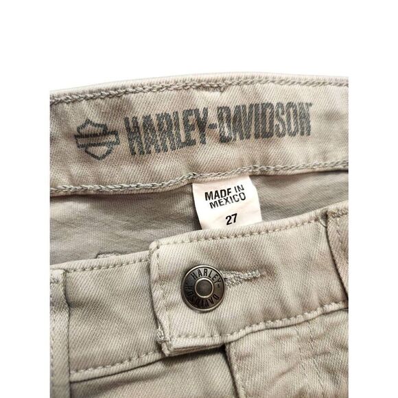 Harley-Davidson Women's skinny mid-rise Jeans size 27 (27x28) Zip Leg - Picture 2 of 11